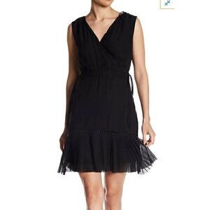 ABS Collection Black Ribbon Pleated Dress Size 4